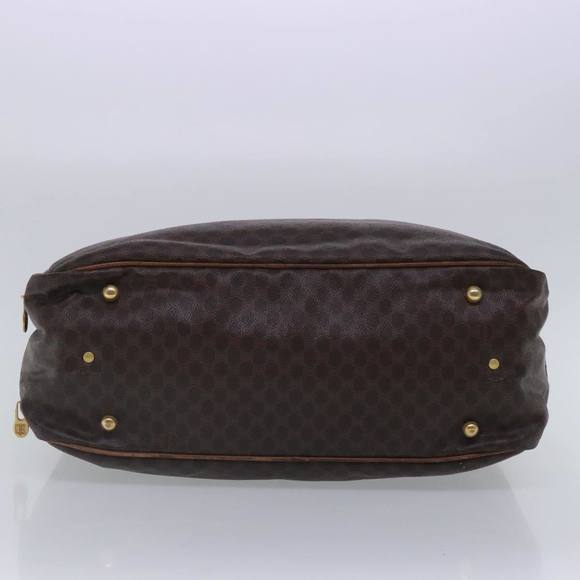 CELINE Macadam Canvas Hand Bag PVC Leather 2way Brown Gold Auth bs18774 - Picture 5 of 16